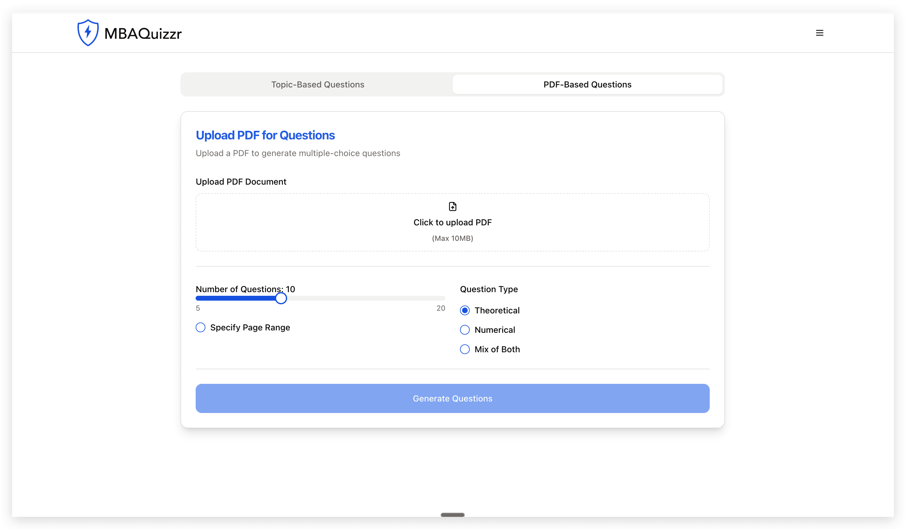MBAQuizzr screenshot 2